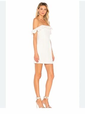 superdown Off-Shoulder Ruffle Mini Dress in White
